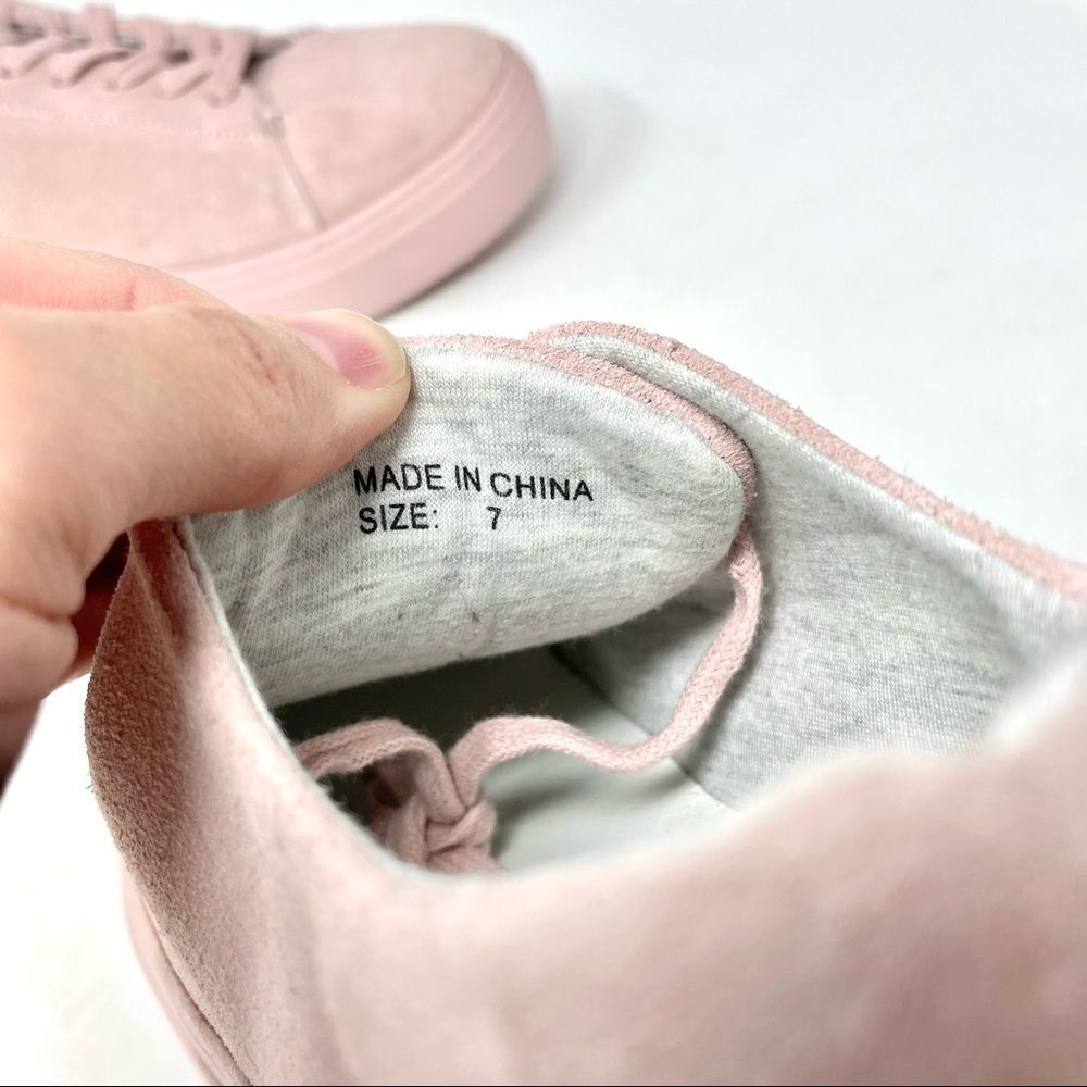 NEW DLG Monochromatic Pink Suede Chunky Sneakers Size 7 - Picture 8 of 8